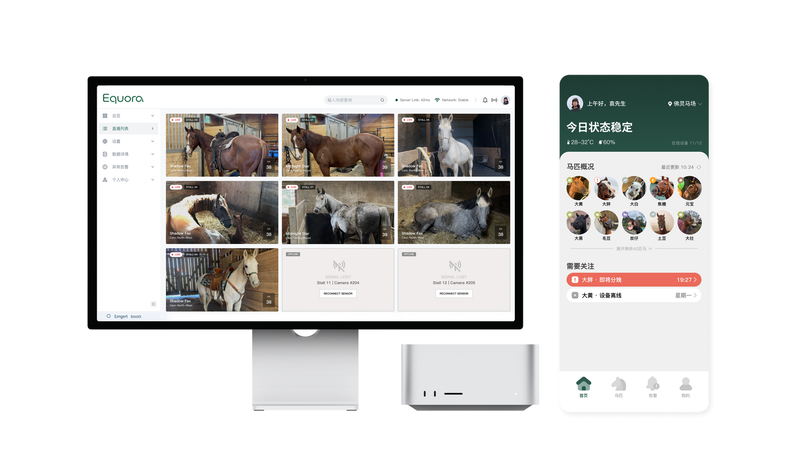 Live stable monitoring view